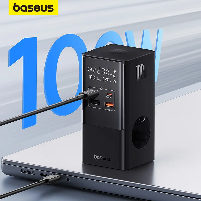 chargeur bureau intelligent Baseus 100W multiprise Tunisie