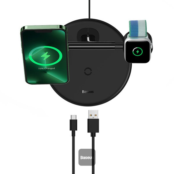 Support de Chargement Sans Fil Baseus Swan 3-en-1 Magnétique 20W