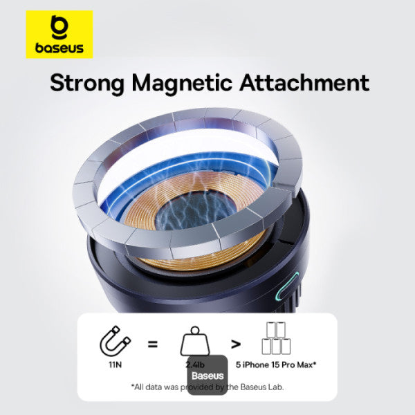 Baseus MagPro Support Voiture Magnétique avec Chargeur Sans Fil 15W