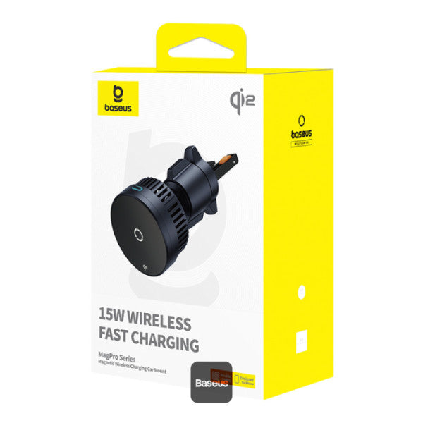 Baseus MagPro Support Voiture Magnétique avec Chargeur Sans Fil 15W