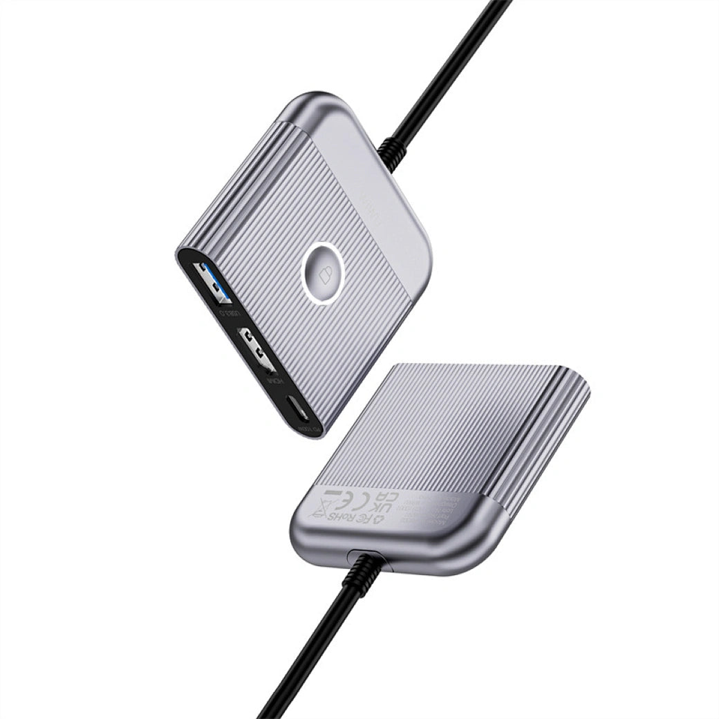 Adaptateur WiWU 3-en-1 USB-C vers HDMI + USB 3.0 + USB-C