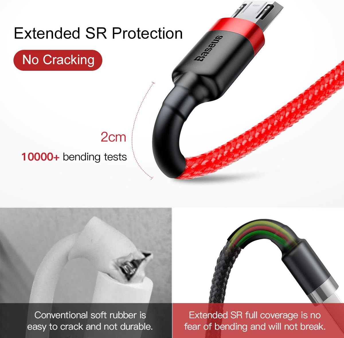 Câble Baseus USB vers micro USB - 2.4A, 1m