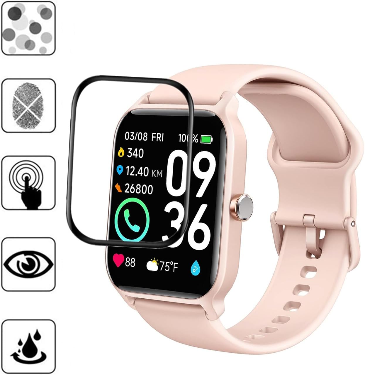 Verre trempé incurvé pour montre connectée Tunisie