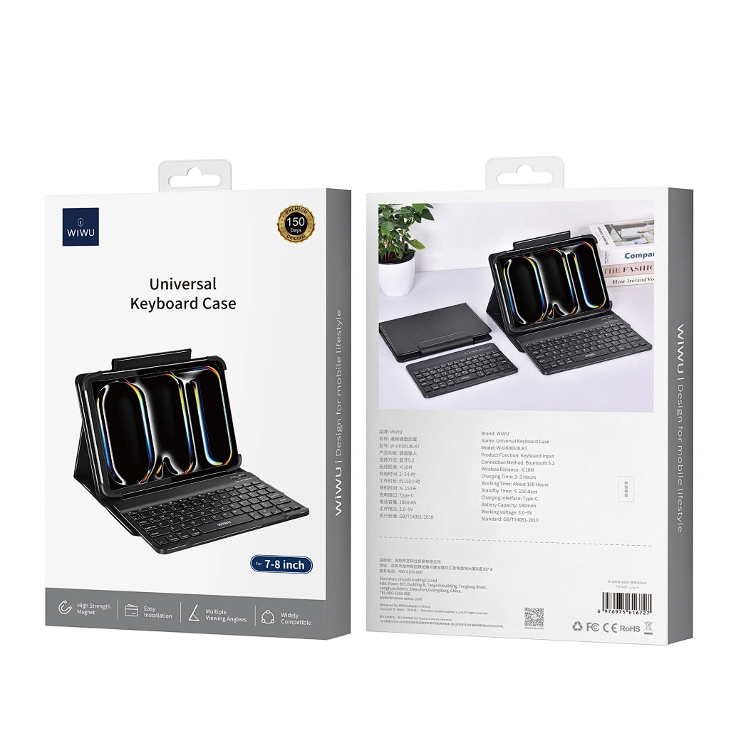 Clavier Universel WiWU avec Housse pour Tablette 9-11 pouces