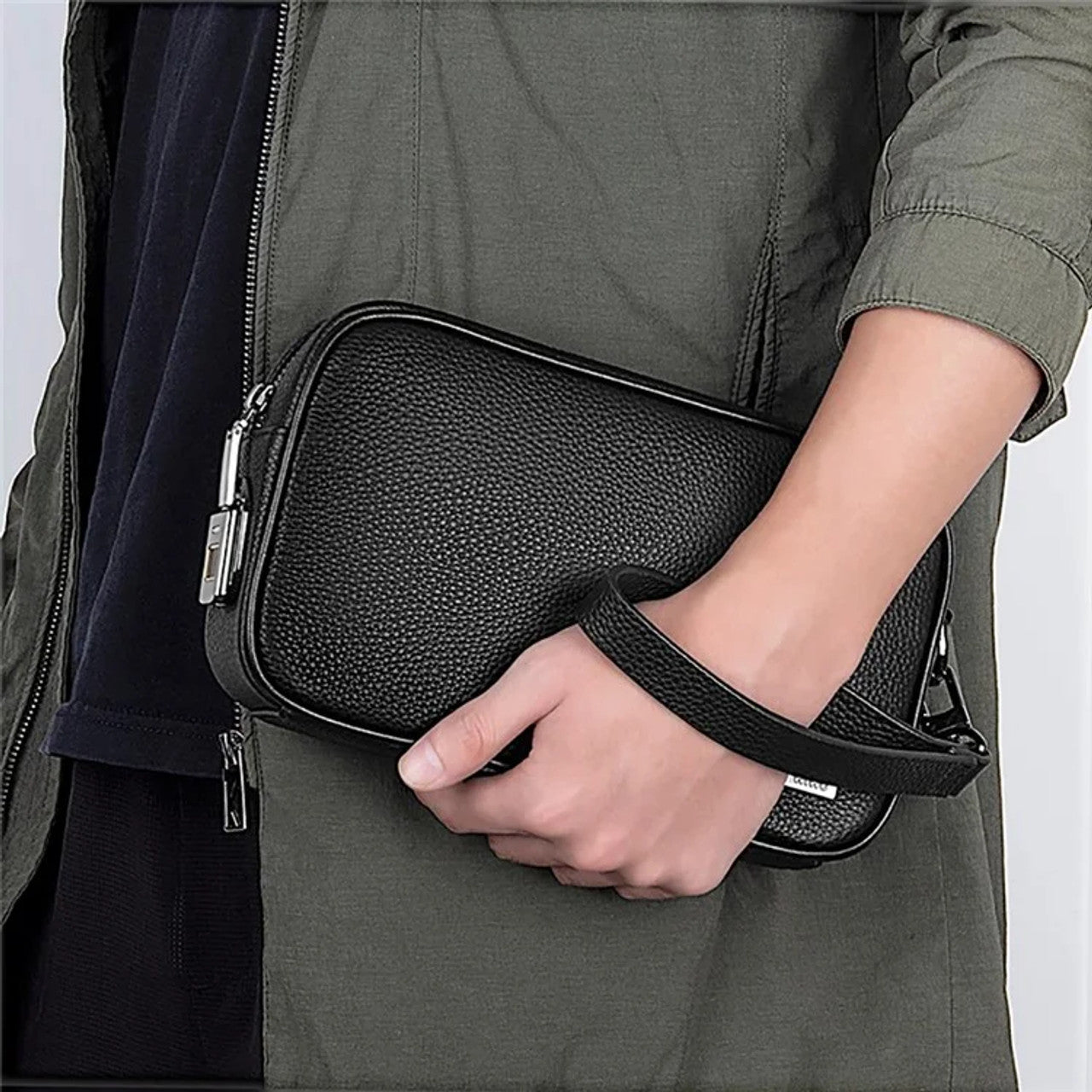 WIWU Master Pouch en Cuir avec Empreinte Digitale