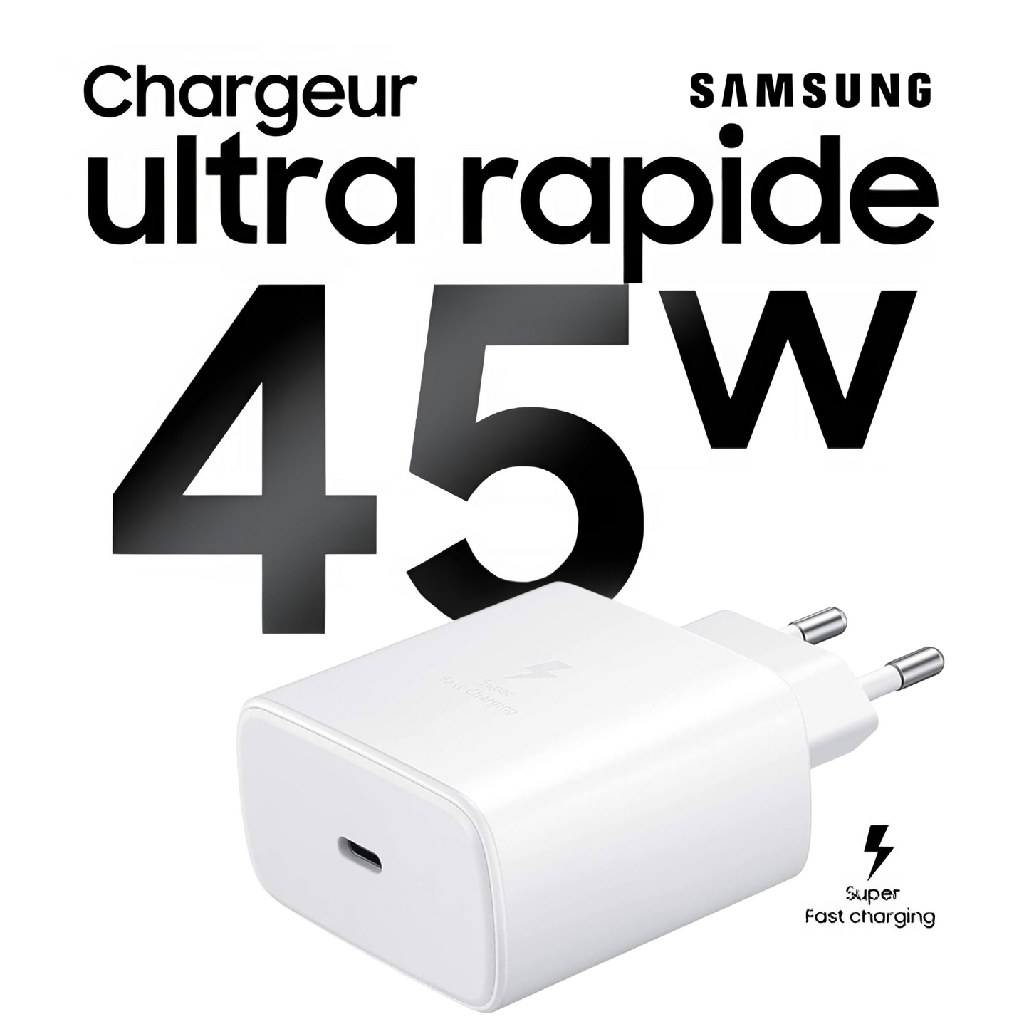 adaptateur Samsung Type-C 45W ultra rapide Tunisie