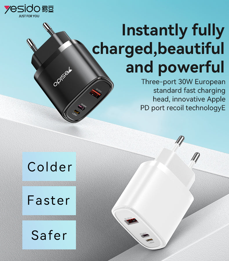chargeur secteur yesido yc52 avec câble fourni