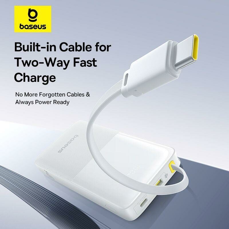 Baseus Bipow 2 – Power Bank 10 000 mAh avec Câble Intégré