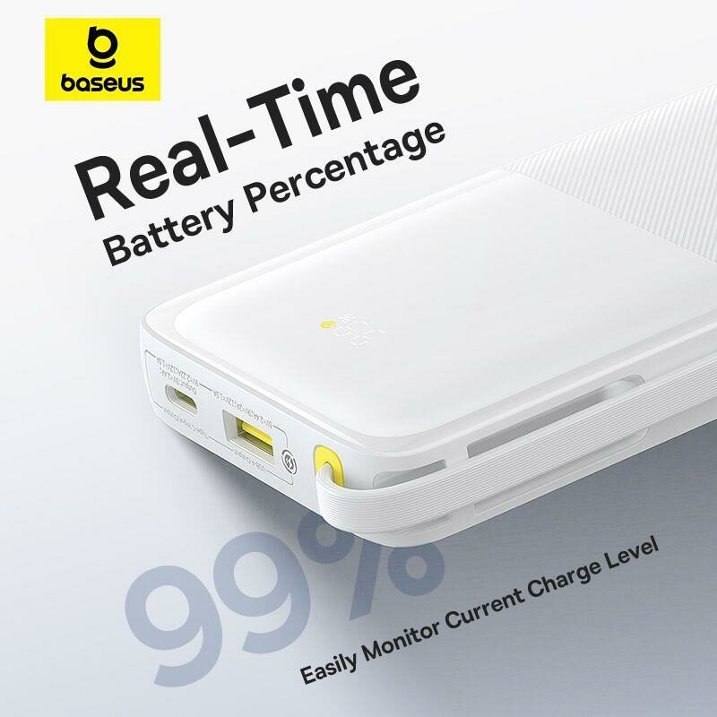 Baseus Bipow 2 – Power Bank 10 000 mAh avec Câble Intégré