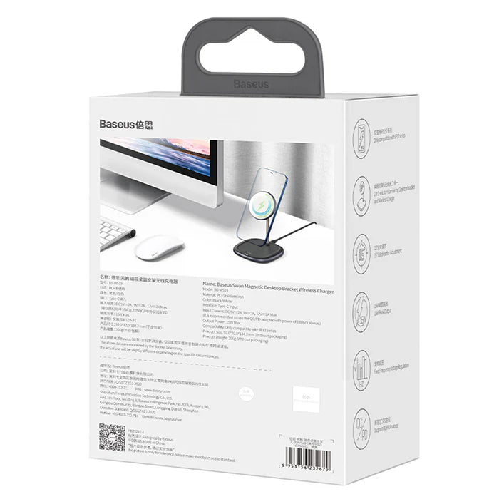 Baseus Magnetic Desktop Charger Magsafe 15W Charge Sans Fil