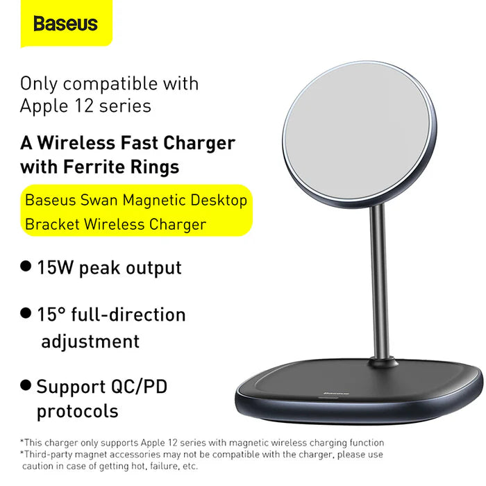 Baseus Magnetic Desktop Charger Magsafe 15W Charge Sans Fil