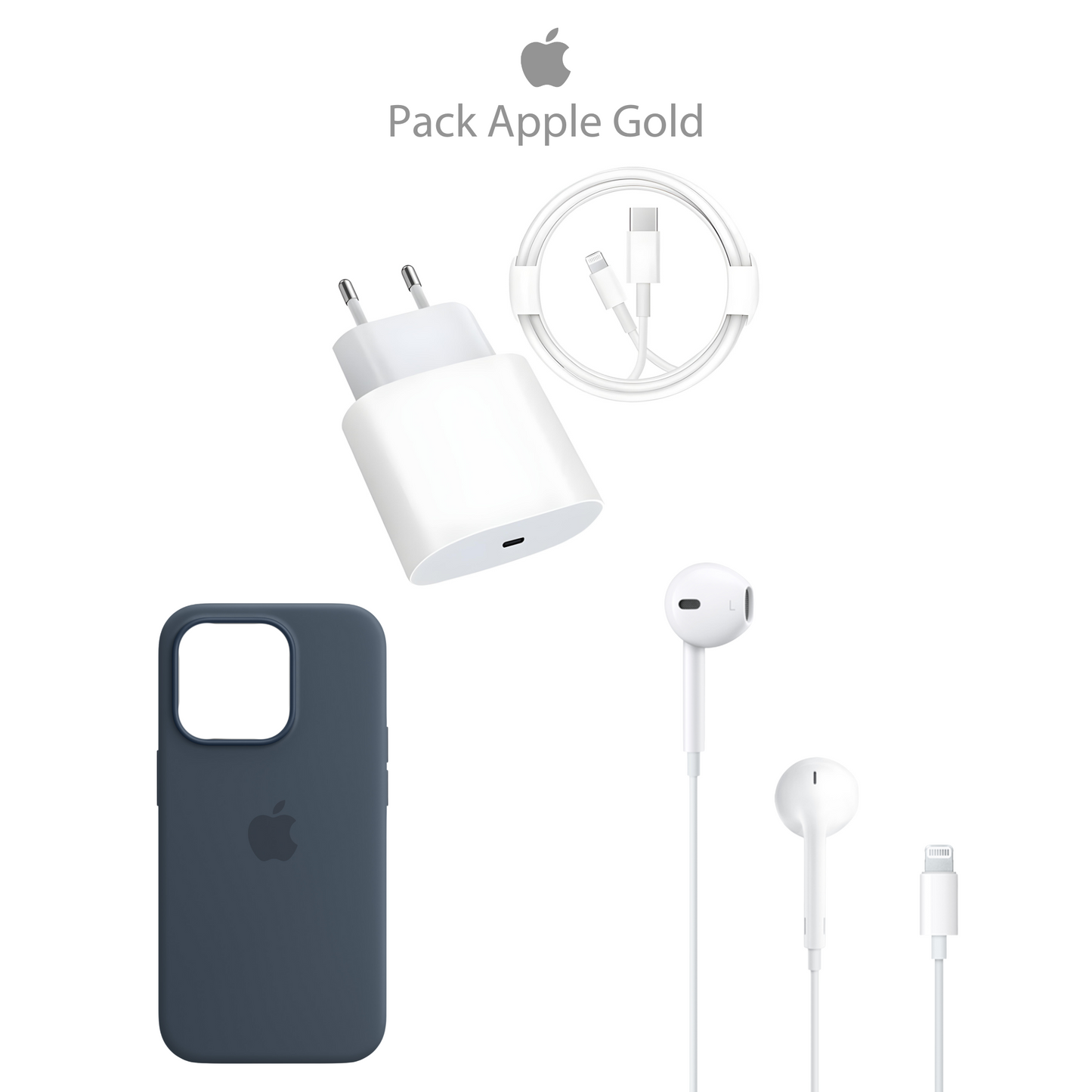 pack iPhone Apple complet chargeur câble cache MagSafe écouteurs Tunisie