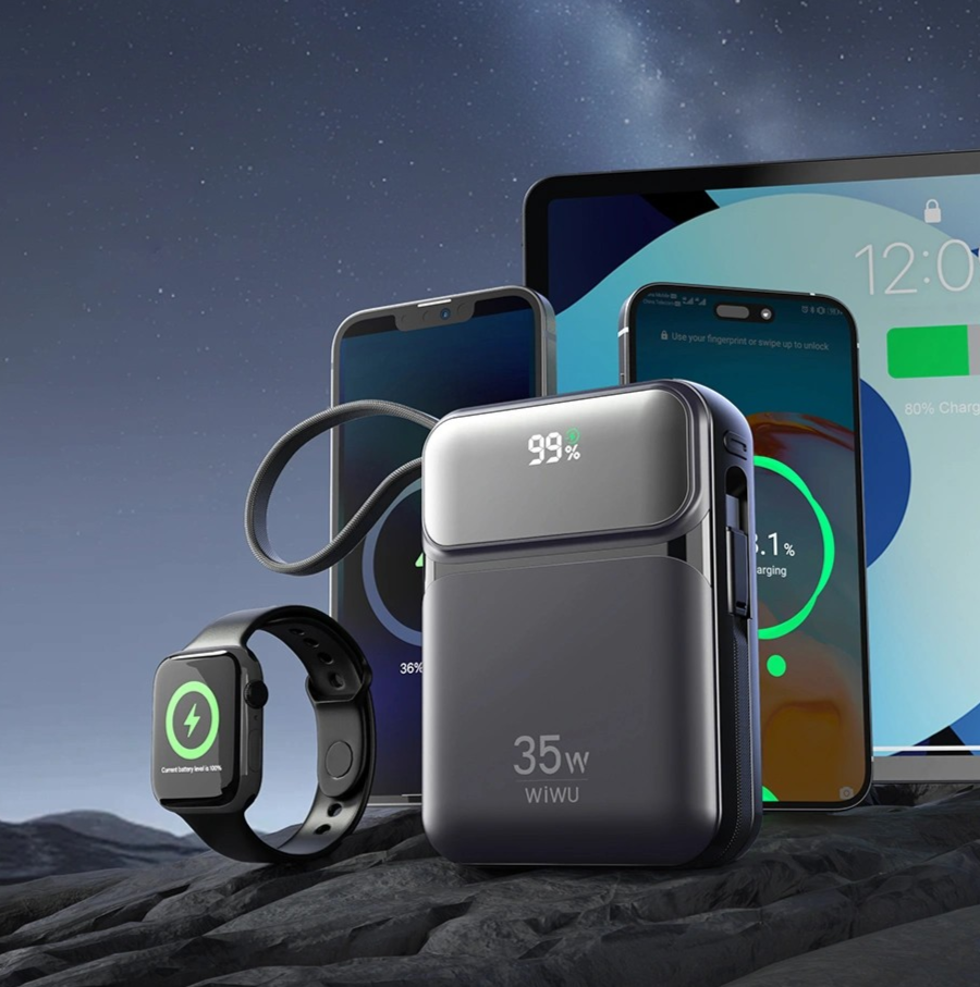 WiWu Galaxy Powerbank 35W - 20000mAh avec Câbles Intégrés