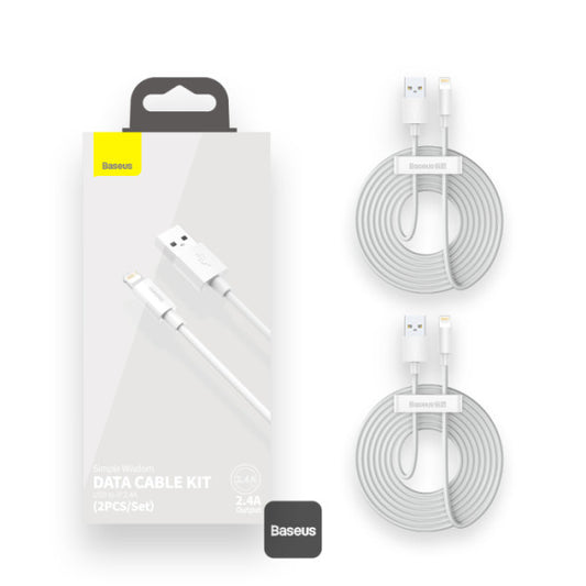pack 2 câbles Baseus USB vers Lightning iPhone 2.4A Tunisie