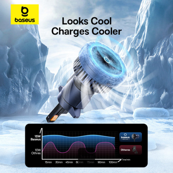 Baseus MagPro Support Voiture Magnétique avec Chargeur Sans Fil 15W
