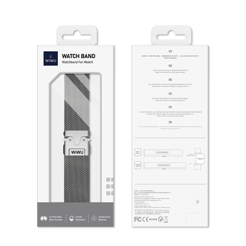 Bracelet WiWU Acier Inox – 42/44/45/49mm pour Apple Watch