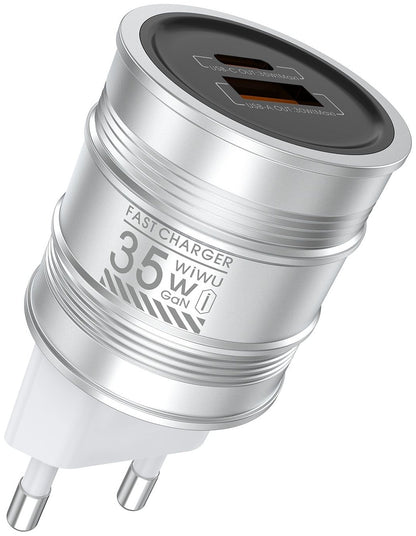 Chargeur WiWU 35W 2-en-1 – GaN, QC & PD