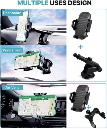 Support Téléphone Voiture 360° pour Tableau de Bord et Pare-Brise