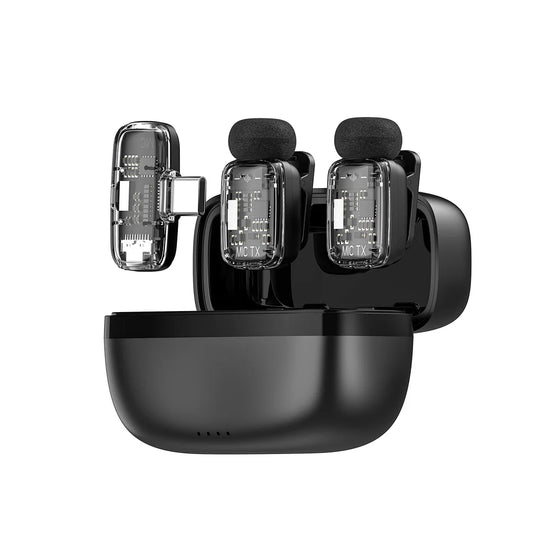 WiWU Duo Wireless Microphone ANC Black WM008 micro sans fil pour vidéo