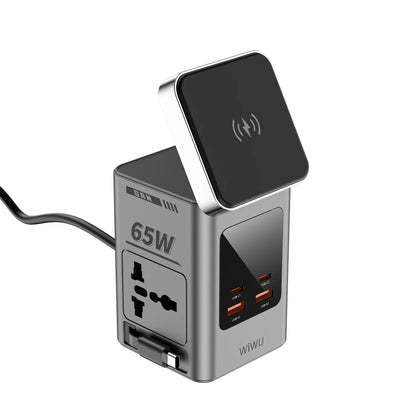 WiWU 65W GaN 8-in-1 Wireless Chager with cable&socket Wi-W040
