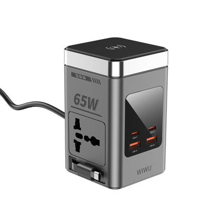 WiWU 65W GaN 8-in-1 Wireless Chager with cable&socket Wi-W040