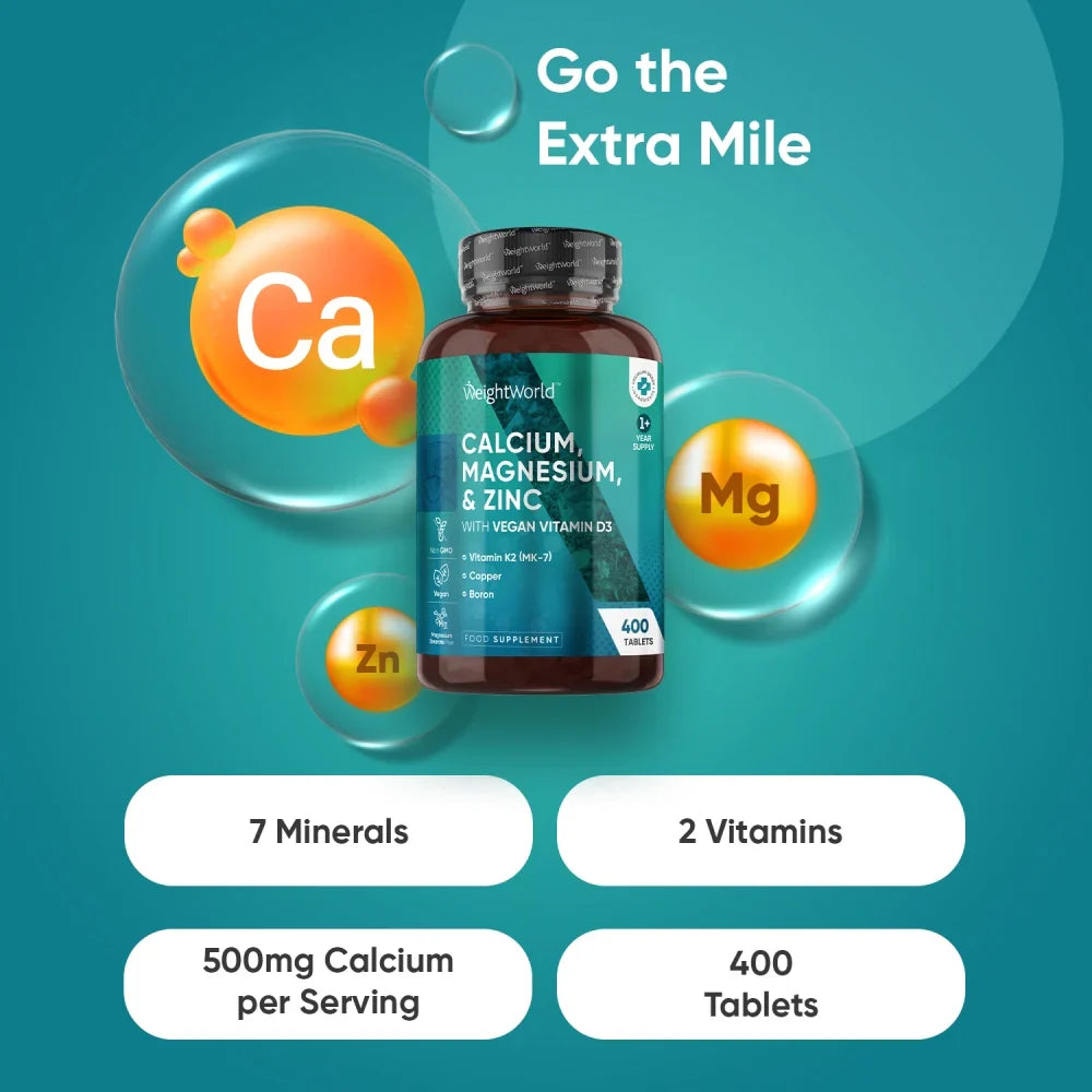 Calcium, Magnésium, Zinc + Vitamine D3