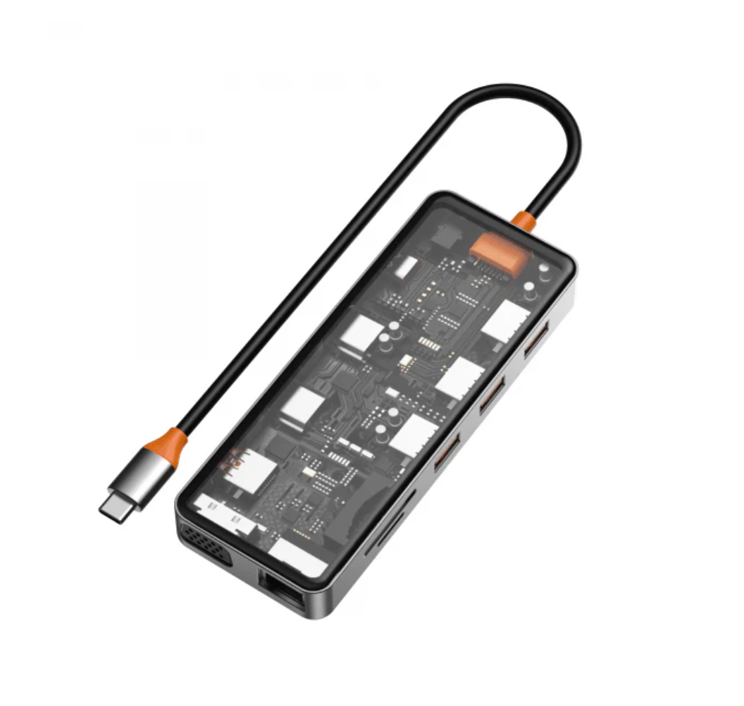 Hub WiWU CB012 USB-C transparent 12-en-1 ports multiples