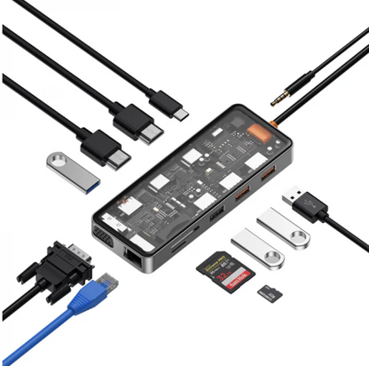 Hub WiWU CB012 avec HDMI, USB-A, Ethernet, lecteur SD