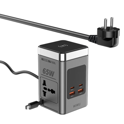WiWU 65W GaN 8-in-1 Wireless Chager with cable&socket Wi-W040