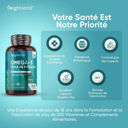 Oméga-3 Huile de Poisson en capsules molles