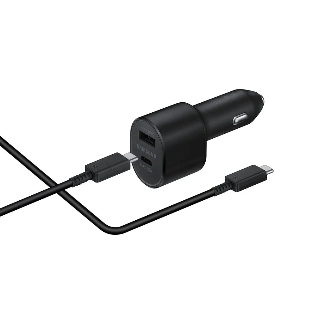 Samsung 45W PD 15W USB + 45W Type-C Dual Super Fast Car Charger with Cable