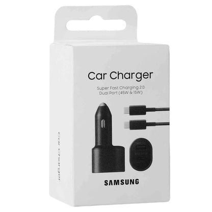 Samsung 45W PD 15W USB + 45W Type-C Dual Super Fast Car Charger with Cable
