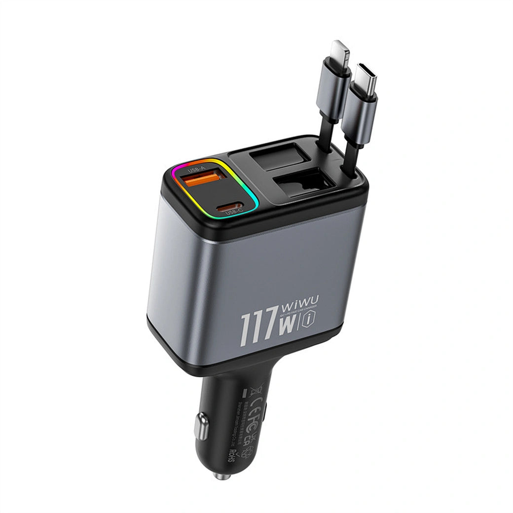 Chargeur voiture WiWU 117W USB-C PD et USB-A QC