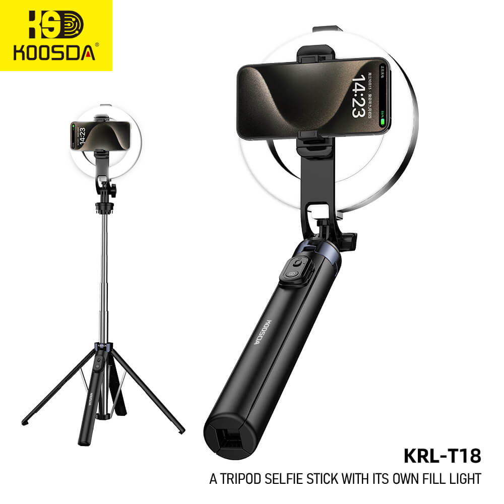 KRL-T18 A Tripod Selfie Stick With Its Own Fill Light