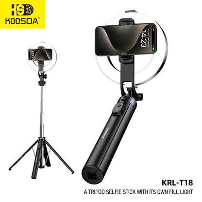 KRL-T18 A Tripod Selfie Stick With Its Own Fill Light