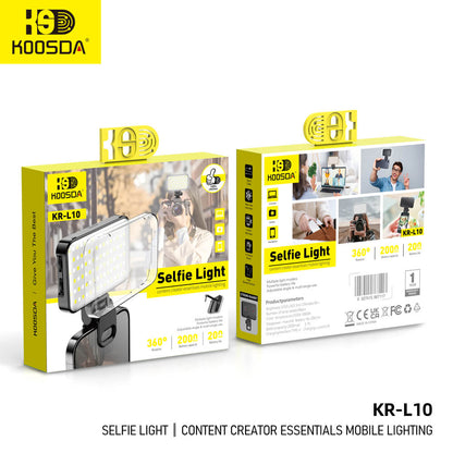 KR-L10 2000mAh Selfie Light I Content Creator Essentials 360° Mobile Lighting