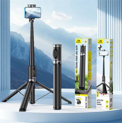 KS-L22 1.7M Auto-Open Anti-Shake All-in-One Tripod & Selfie Stick for Smartphones
