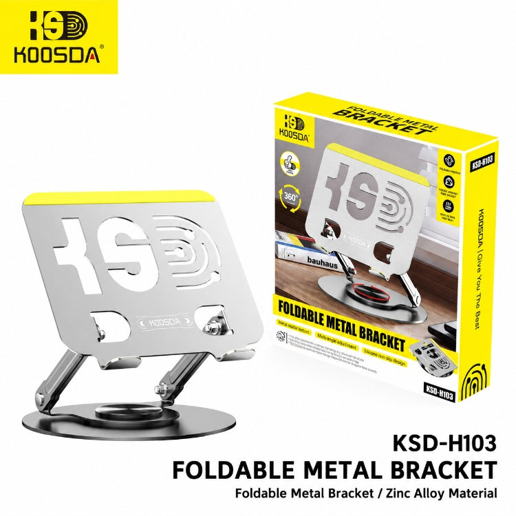 KSD-H103 360° Rotating Foldable Metal Stand for Phones & Tablets – Anti-Slip & Heat Dissipation