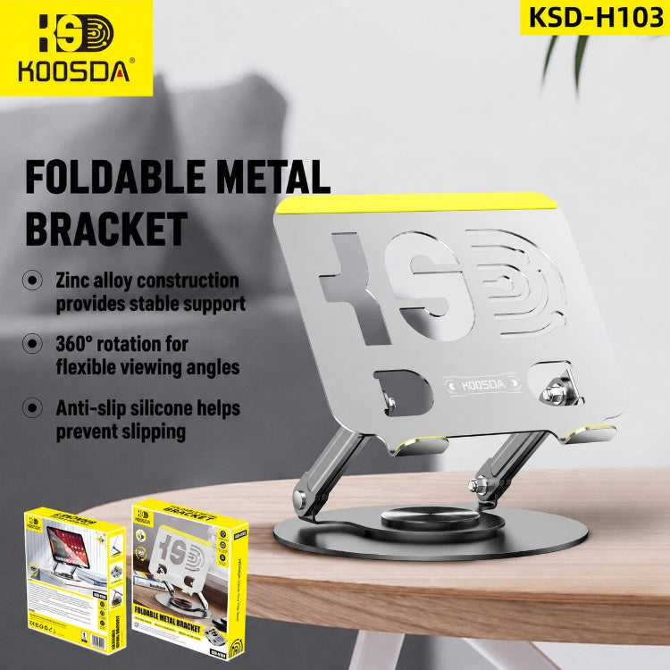 KSD-H103 360° Rotating Foldable Metal Stand for Phones & Tablets – Anti-Slip & Heat Dissipation