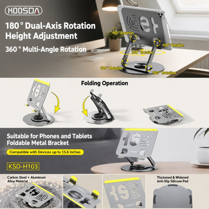 KSD-H103 360° Rotating Foldable Metal Stand for Phones & Tablets – Anti-Slip & Heat Dissipation