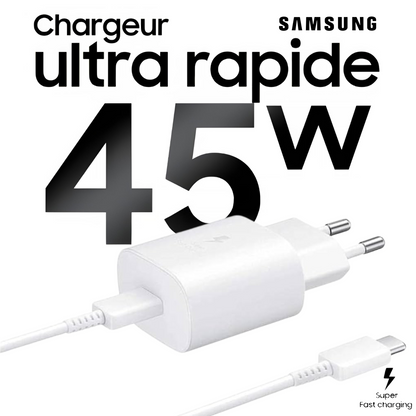 chargeur Samsung 45W Super Rapide adaptateur et câble Tunisie