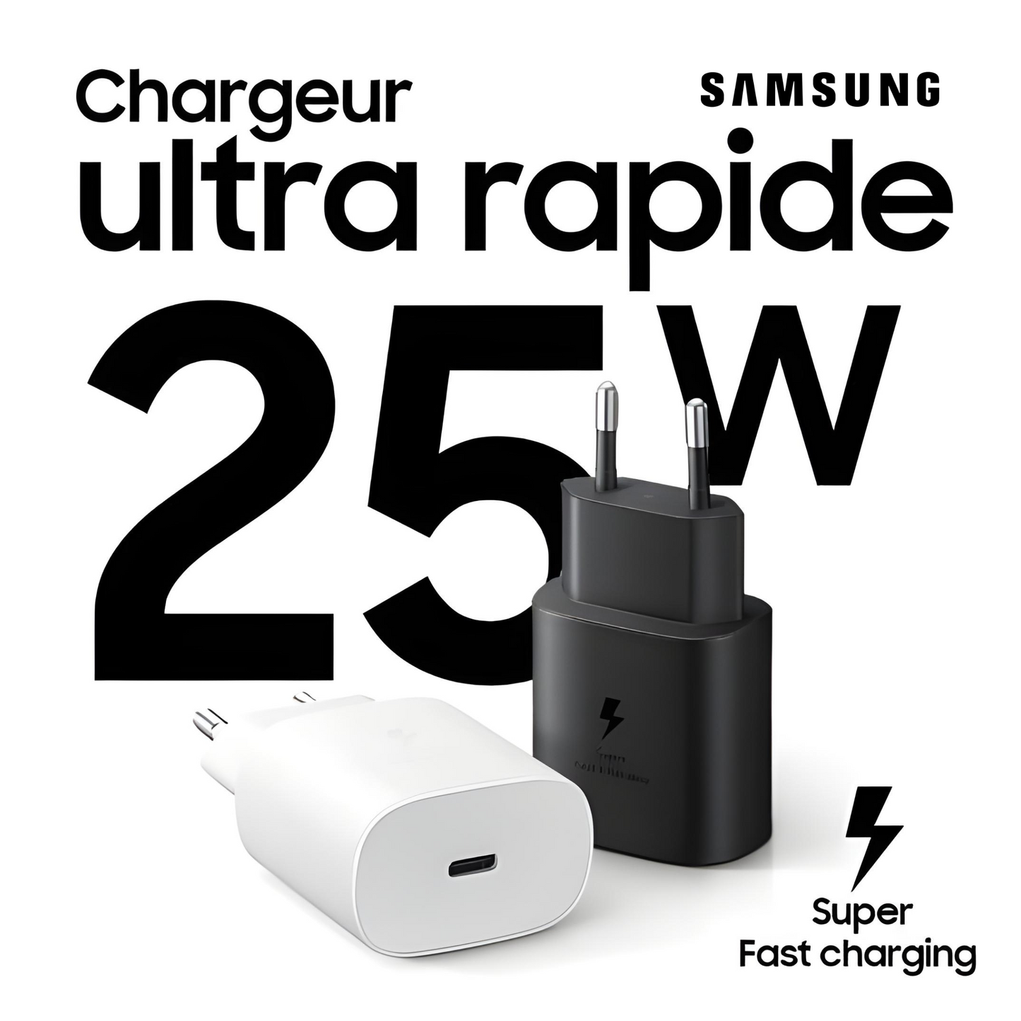 chargeur Samsung USB-C PD A 25W charge rapide Tunisie