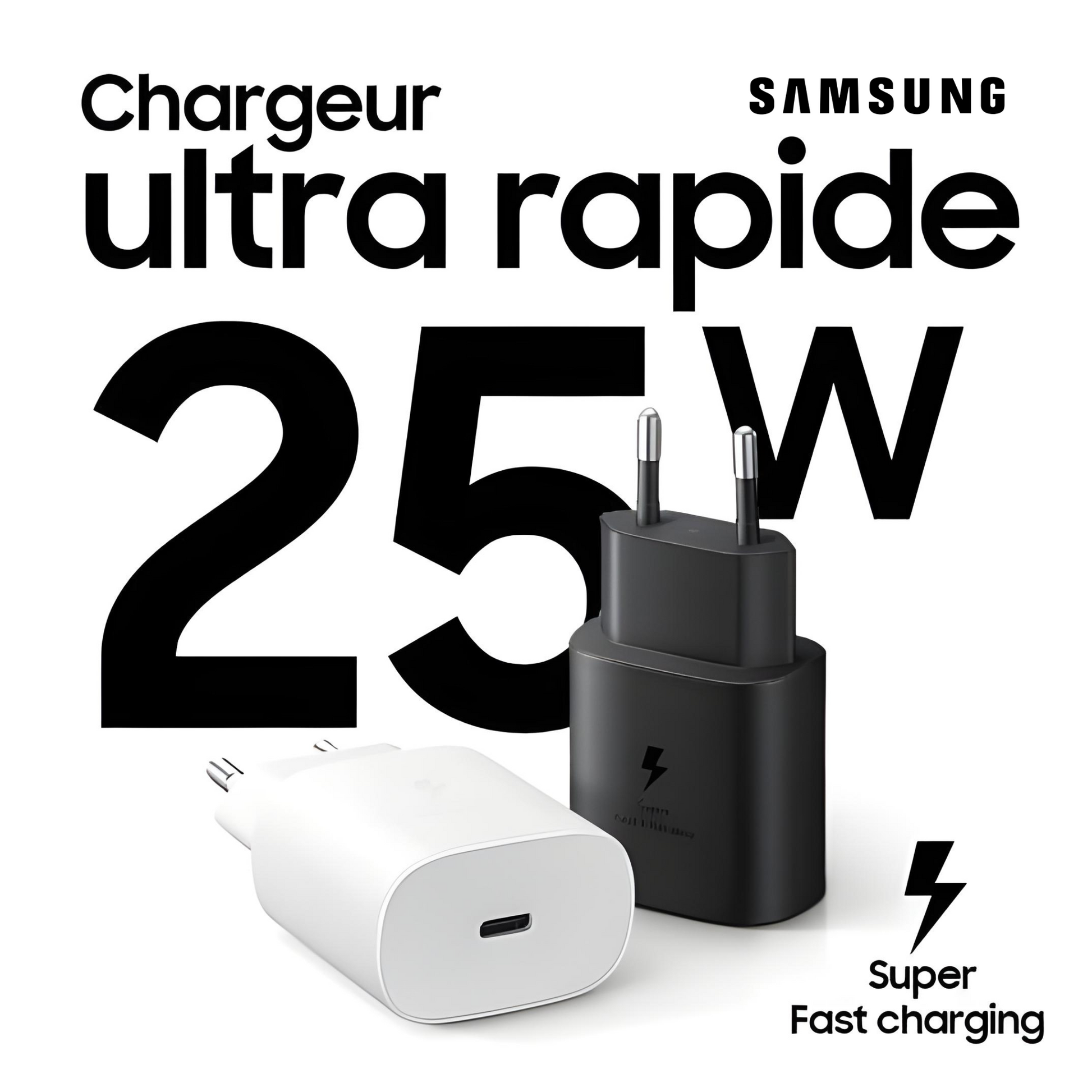 chargeur Samsung USB-C PD A 25W charge rapide Tunisie
