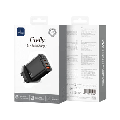 Wiwu WI-G010 30w Firefly Gan Fast Charger Black