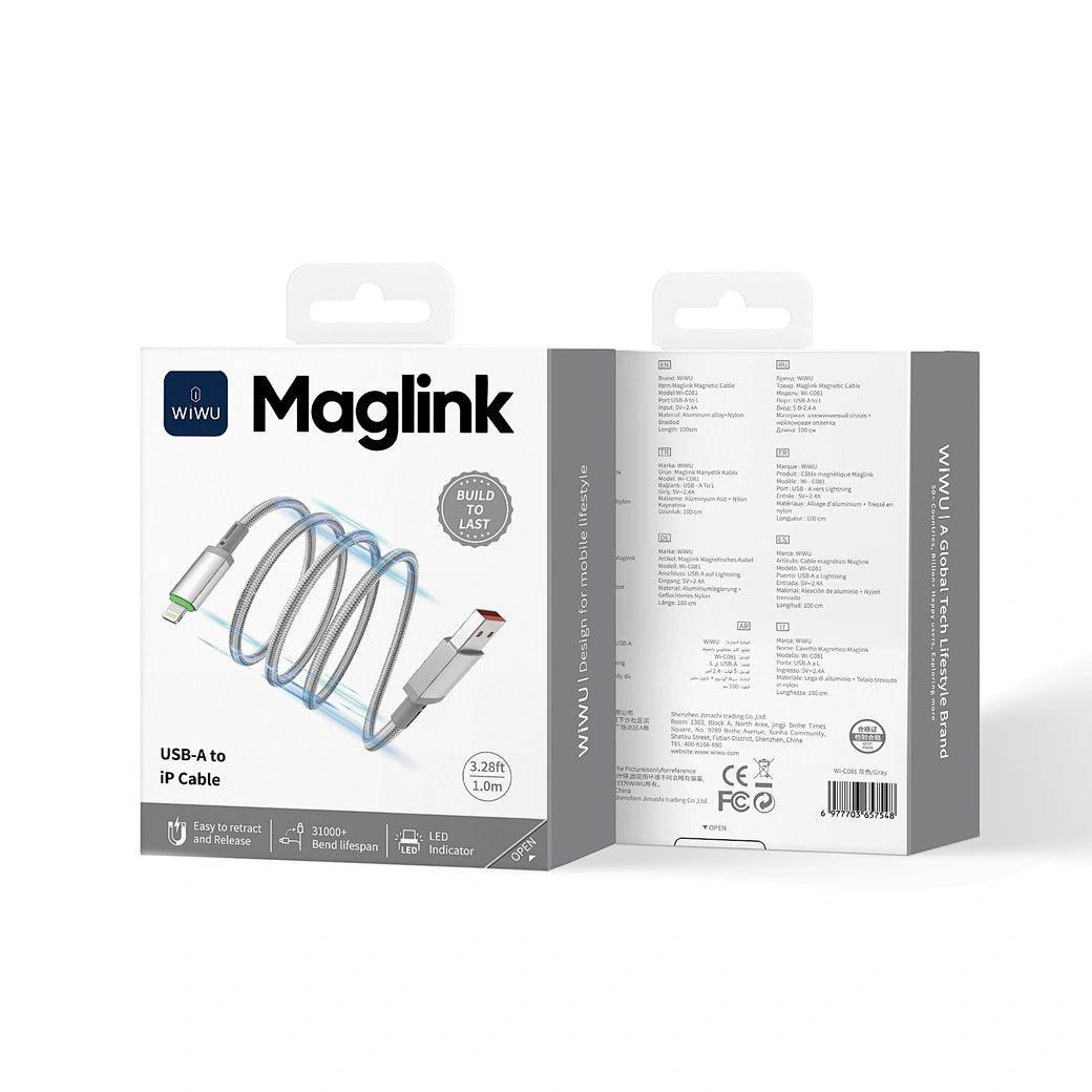 WiWU 12W Maglink Magnetic Cable Wi-C081 A-L 1M