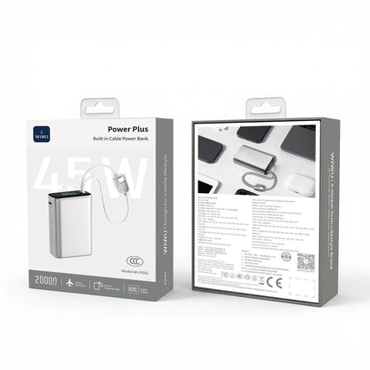 WiWU Power Plus Built-in Cable Power Bank Wi-P092