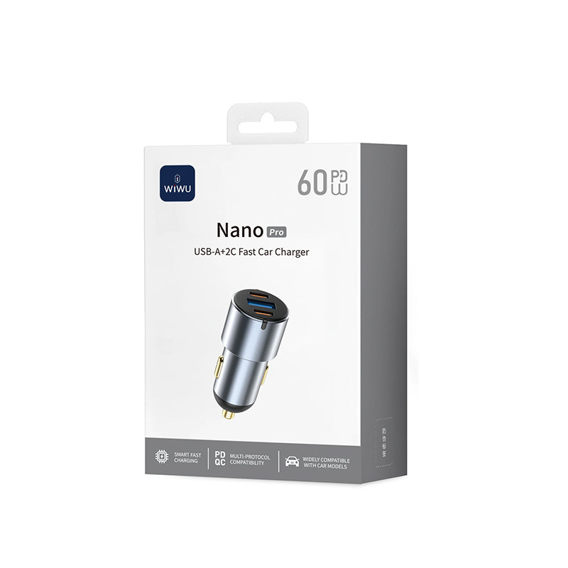 Chargeur voiture rapide WiWU USB-C 60W