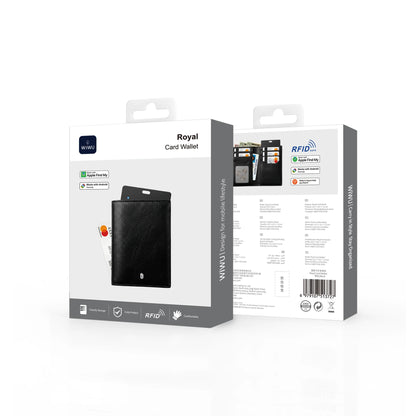 WiWU Royal Card Wallet Tracker FM RFID Leather Wallet with Find My Card Slot