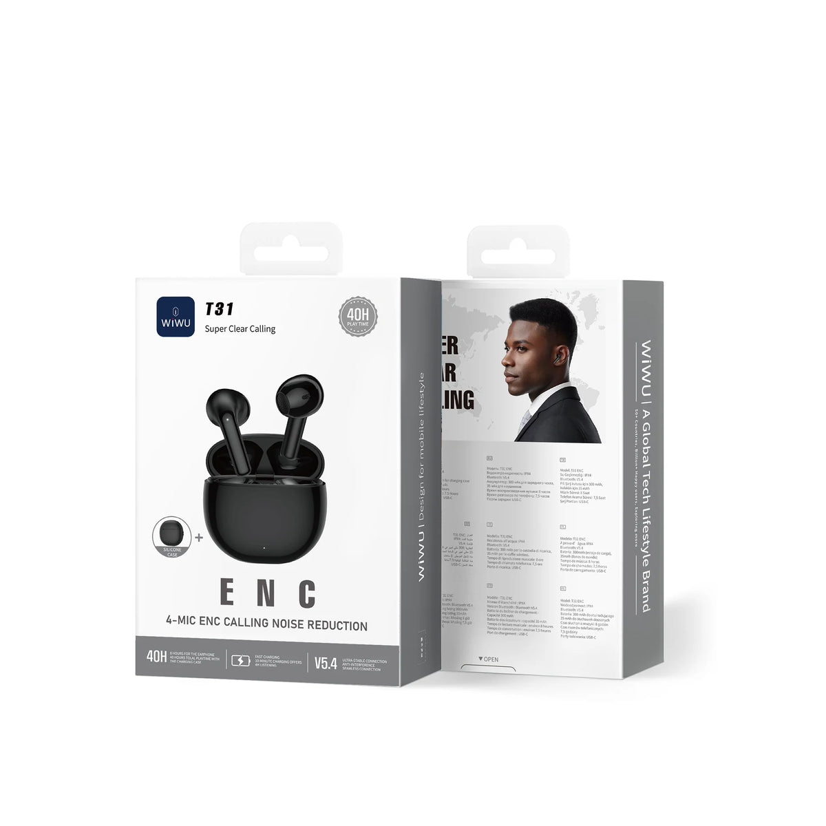 WiWU T31 ENC – Écouteurs Bluetooth sans fil