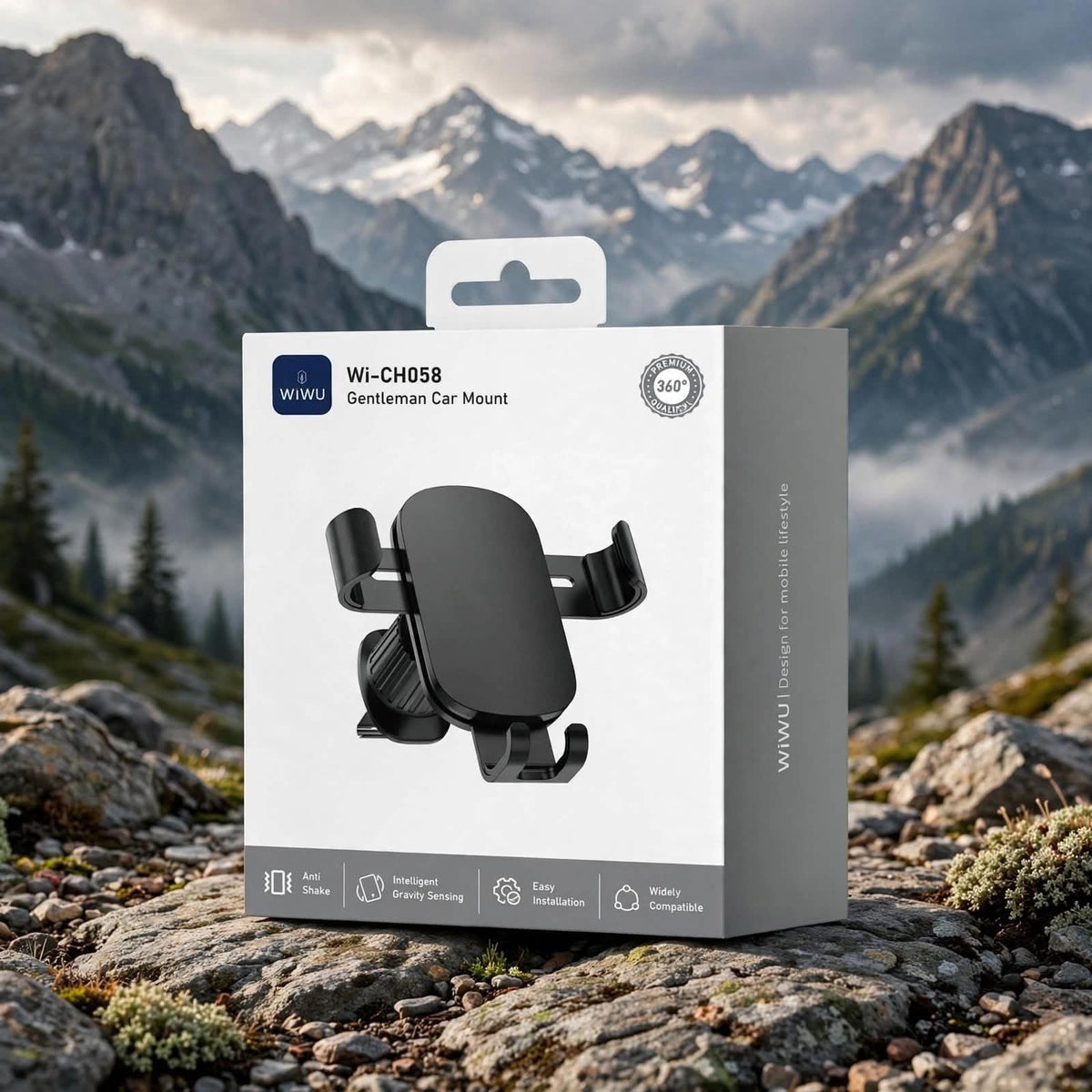 WiWU Gentleman Car Mount Wi-CH058 — Secure Navigation with One-Handed Operation